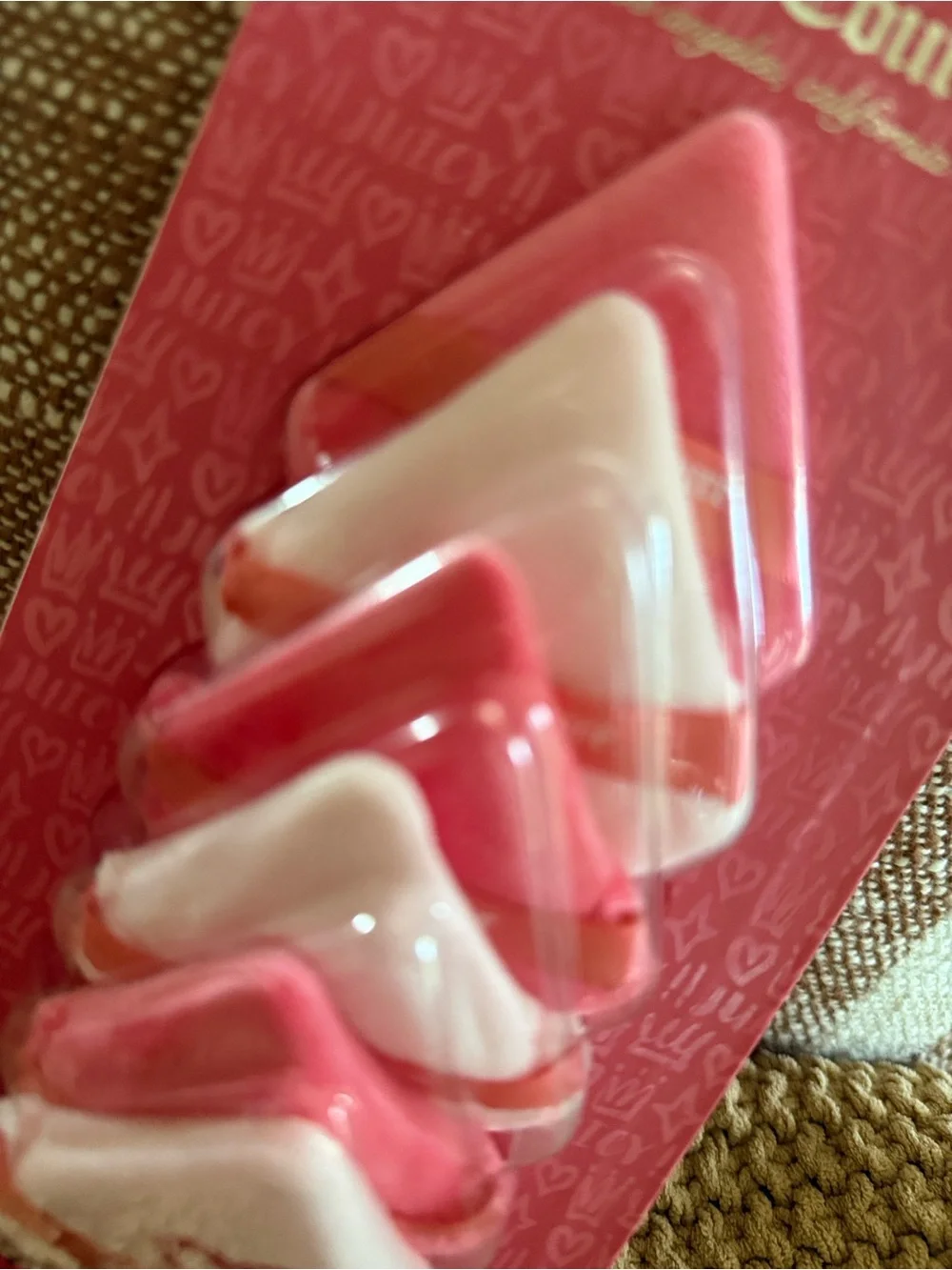 Juicy Couture Pink and Hot Pink Velvet Cosmetic Puffs - Pack of 6